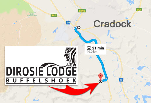 Buffelshoek Dirosie Lodge Cradock Map